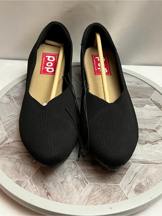 pop Shoes - POP Adeline Black Knitted Flats Women’s Size 10M Memory Foam NWT